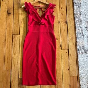Almost Famous Red Ruffle Dress